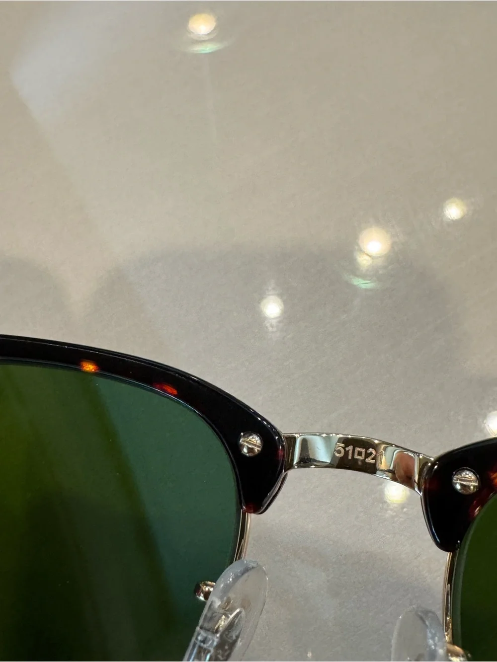 Ray-Ban Tortoiseshell Clubmaster Sunglasses with Blue Mirrored Lenses